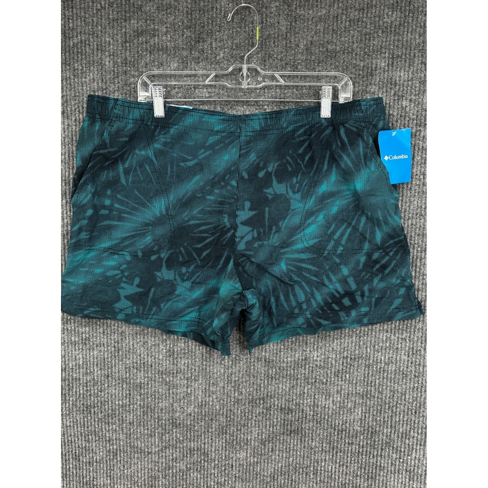 Columbia Sandy River II Shorts Womens XL Teal Black Palm Print NWT AL1418